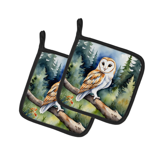 Buy this Barn Owl Pair of Pot Holders