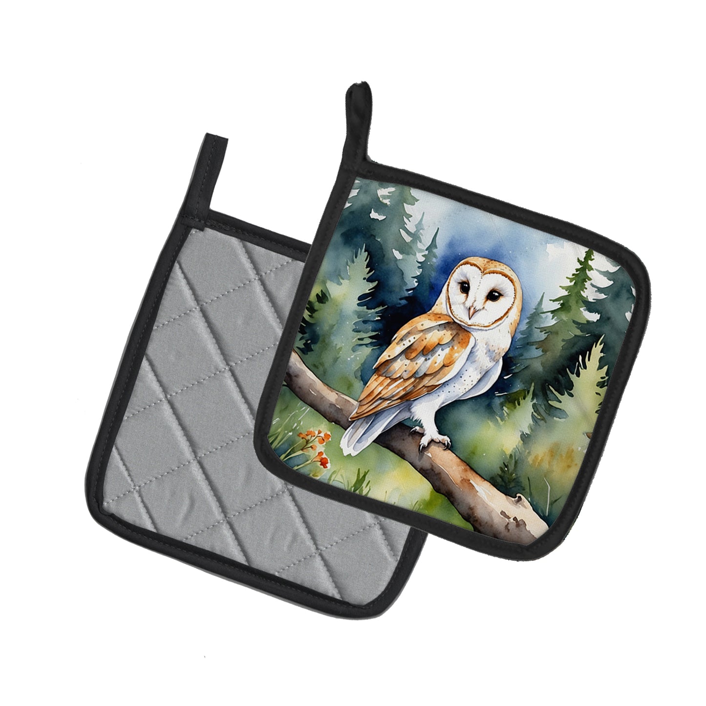 Barn Owl Pair of Pot Holders