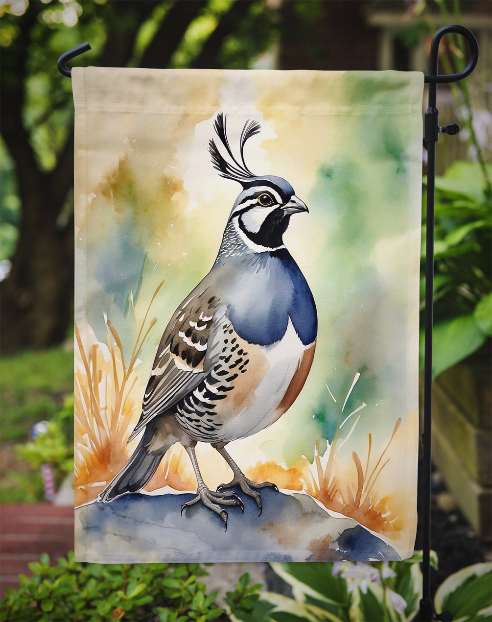 California Quail Garden Flag