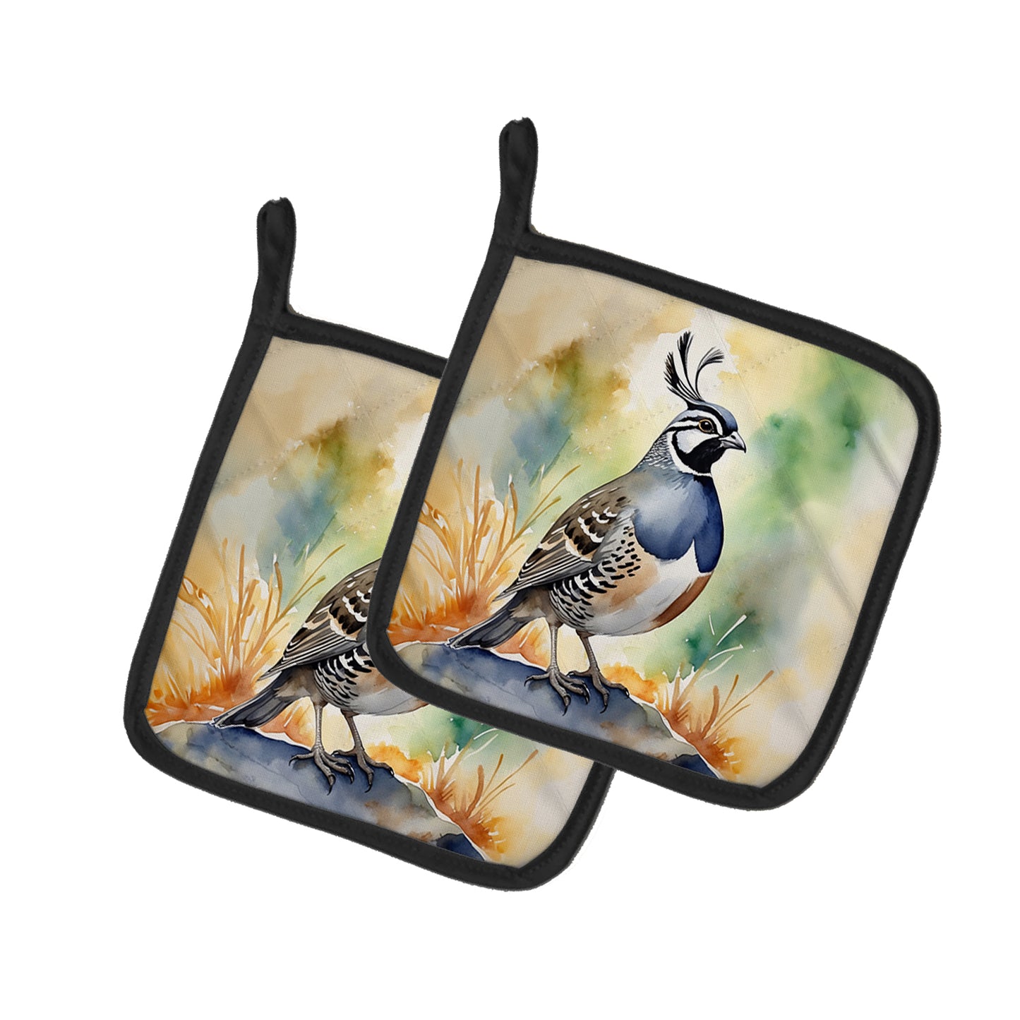 Buy this California Quail Pair of Pot Holders