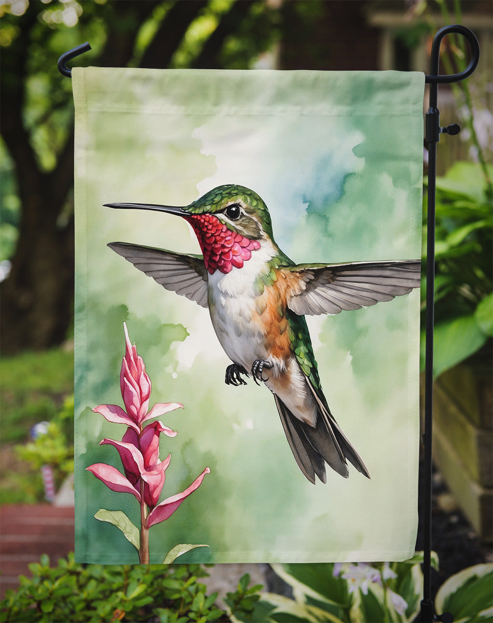 Calliope Hummingbird Garden Flag