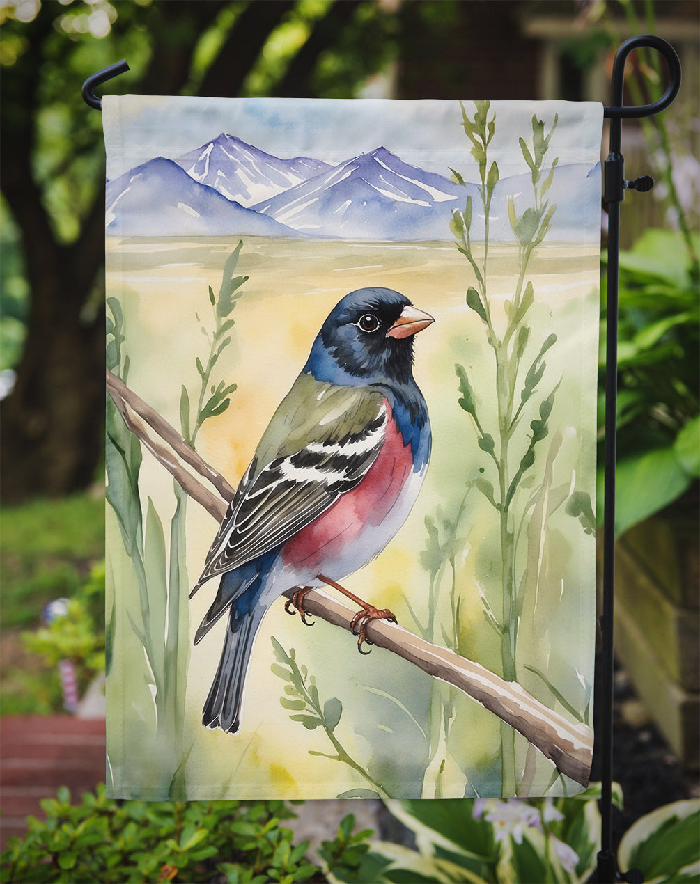 Colorado Lark Bunting Garden Flag