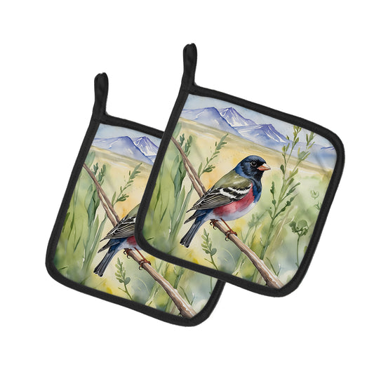 Buy this Colorado Lark Bunting Pair of Pot Holders