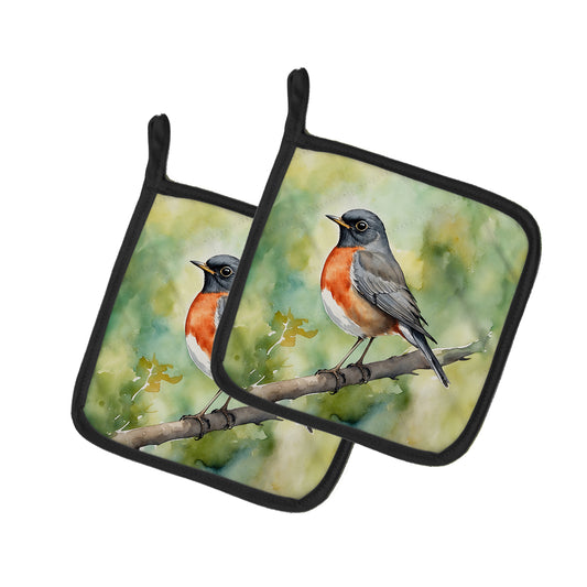 Buy this Connecticut American Robin Pair of Pot Holders