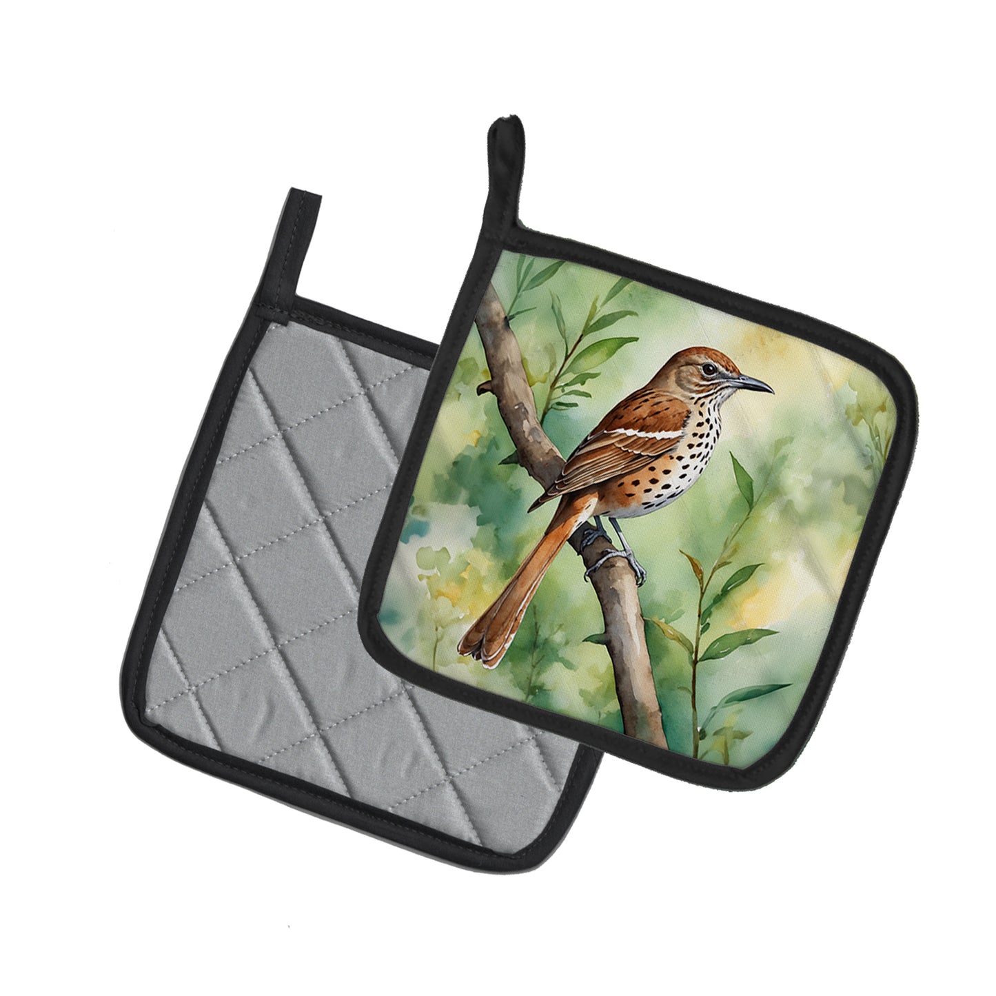 Georgia Brown Thrasher Pair of Pot Holders