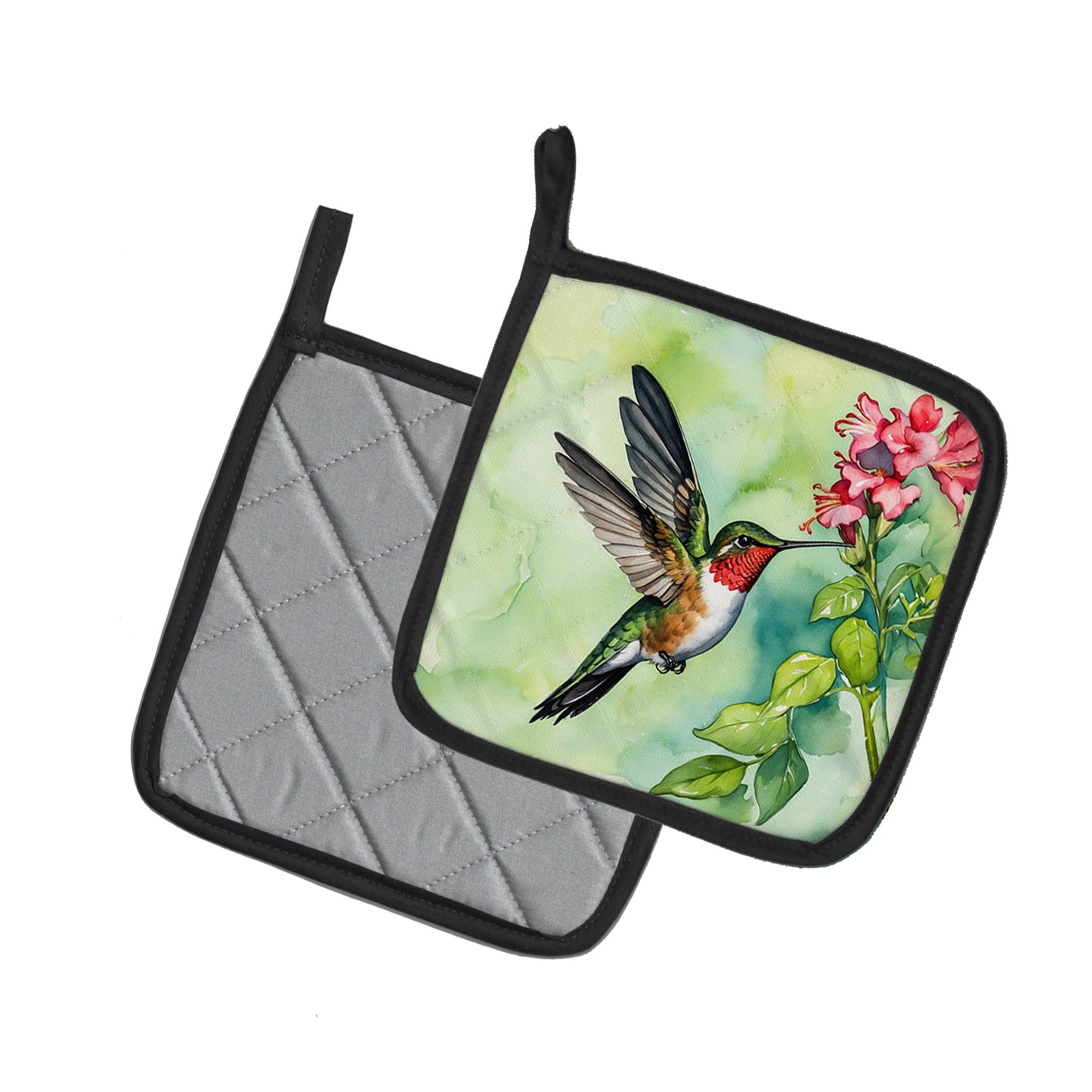 Rubythroated Hummingbird Pair of Pot Holders