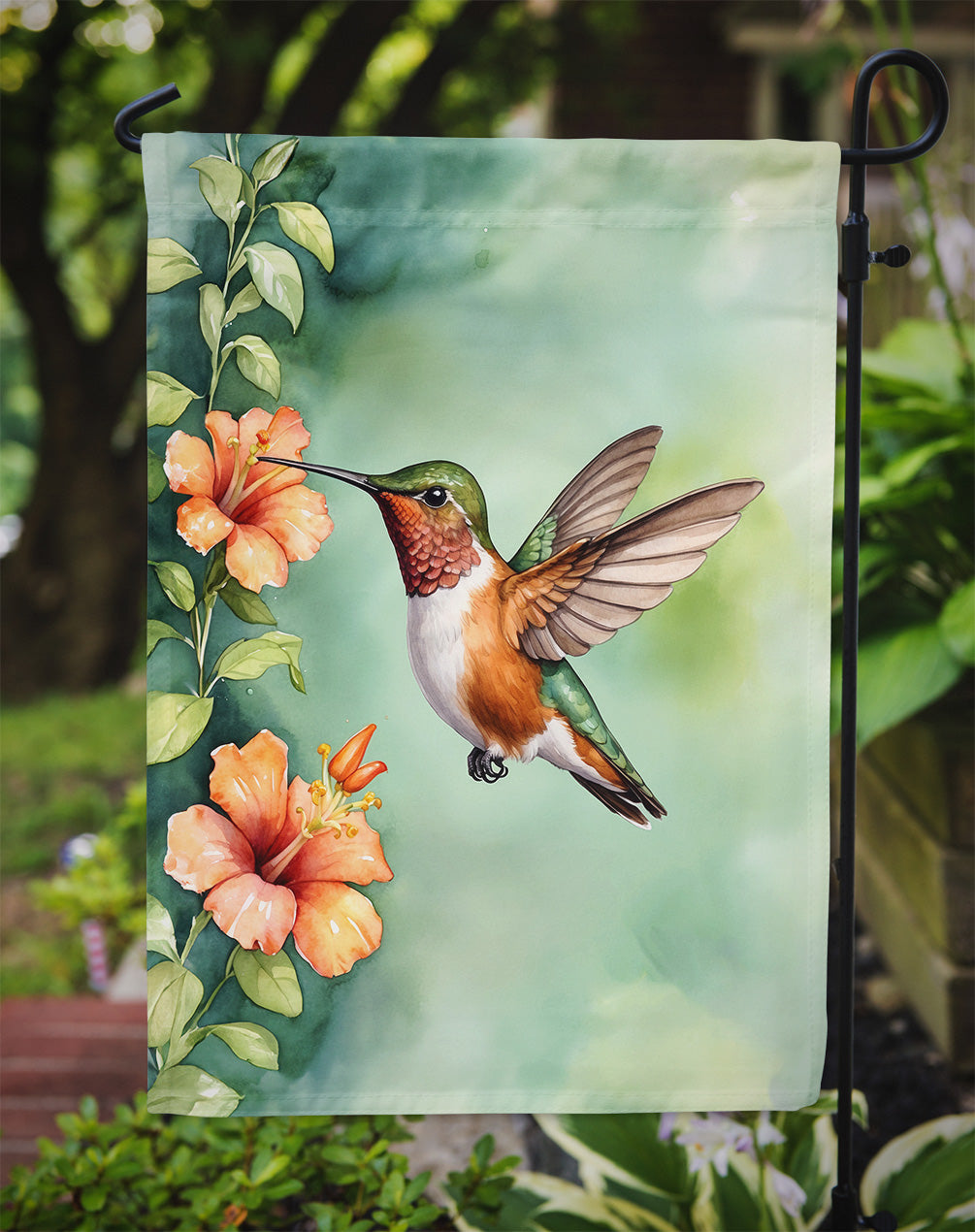 Rufous Hummingbird Garden Flag