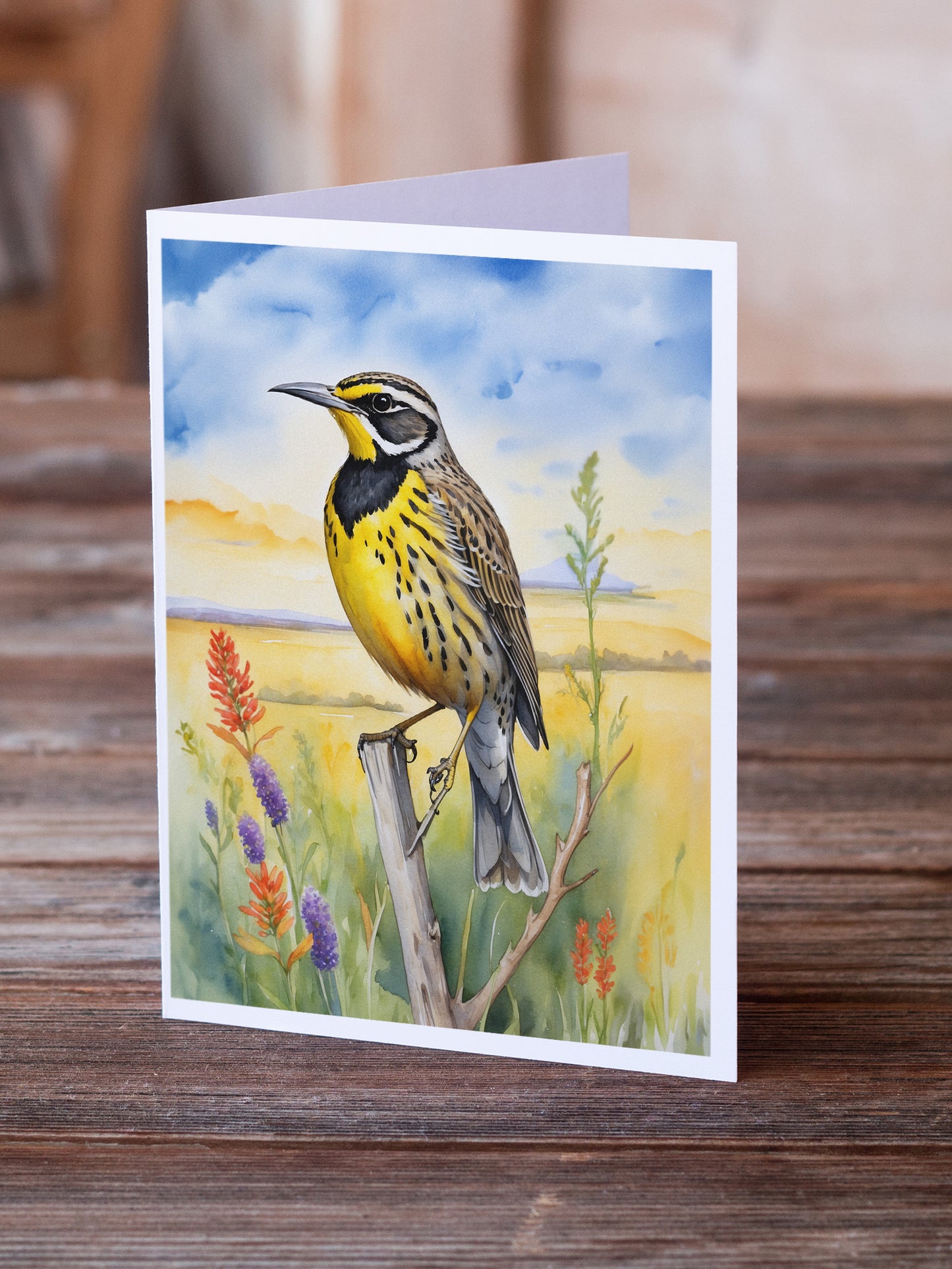 Kansas Western Meadowlark Greeting Cards Pack of 8