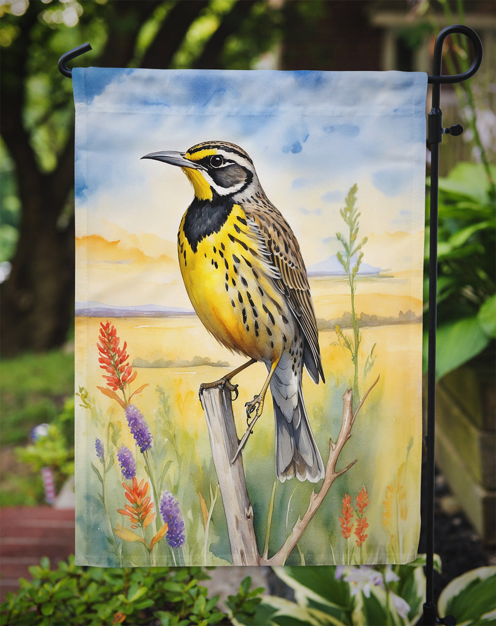 Kansas Western Meadowlark Garden Flag