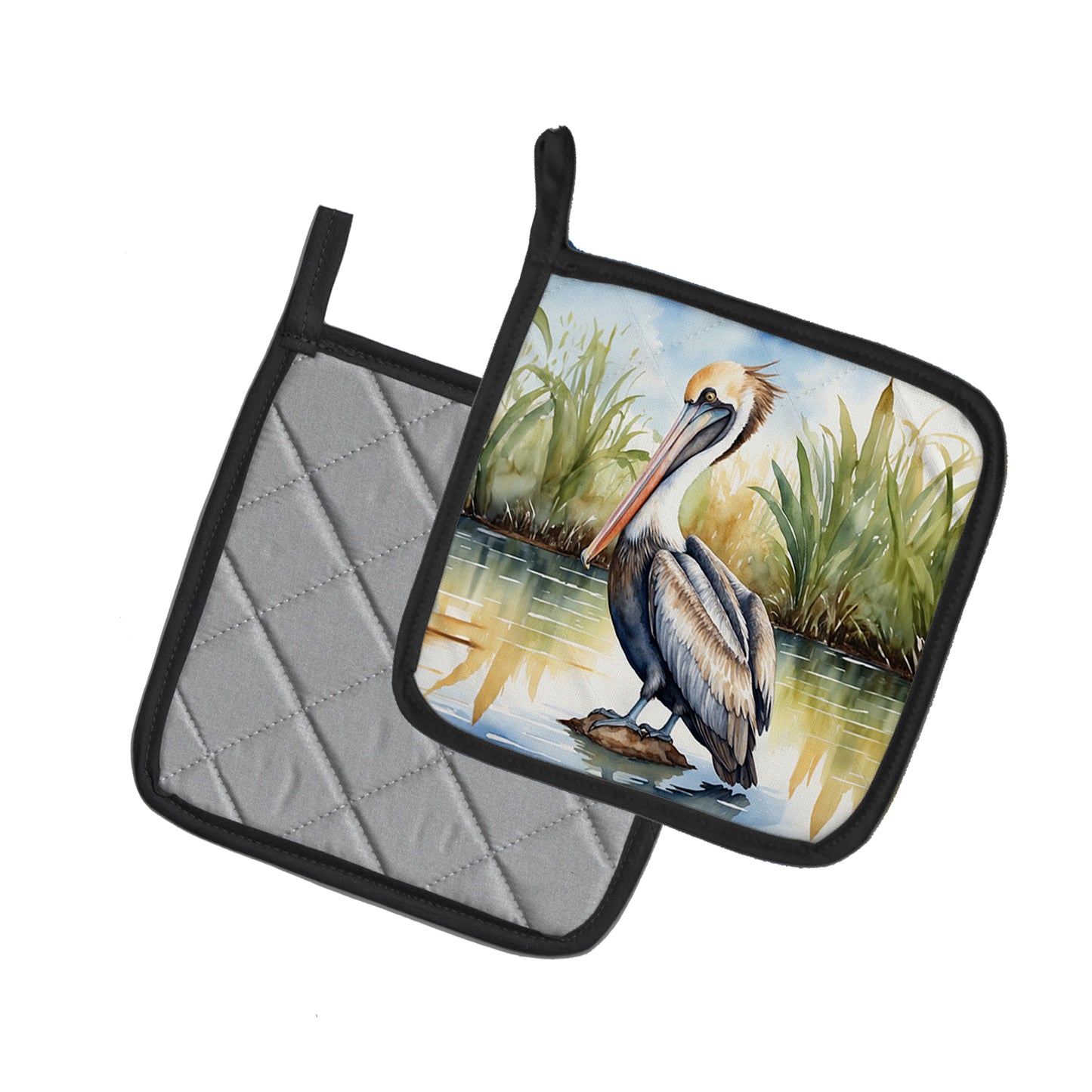 Louisiana Brown Pelican Pair of Pot Holders