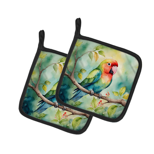 Buy this Lovebird Pair of Pot Holders