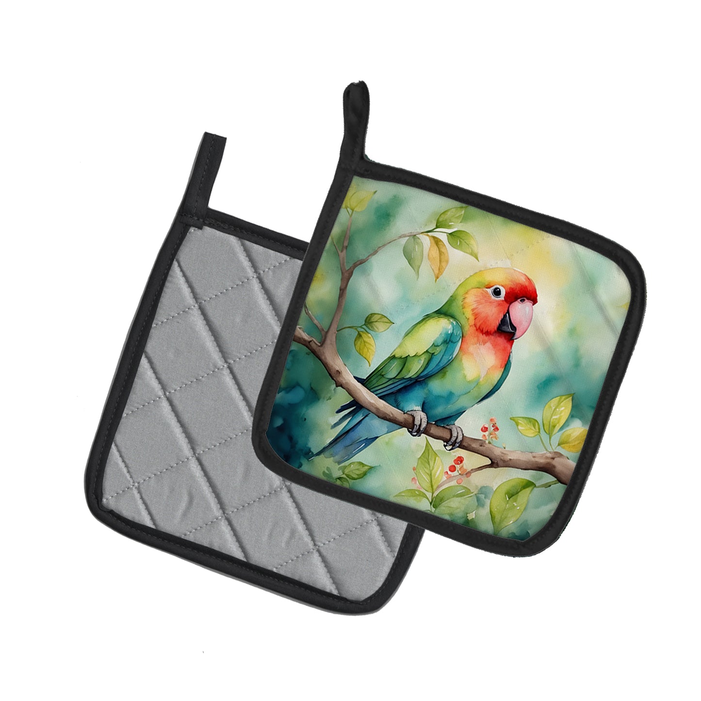 Lovebird Pair of Pot Holders