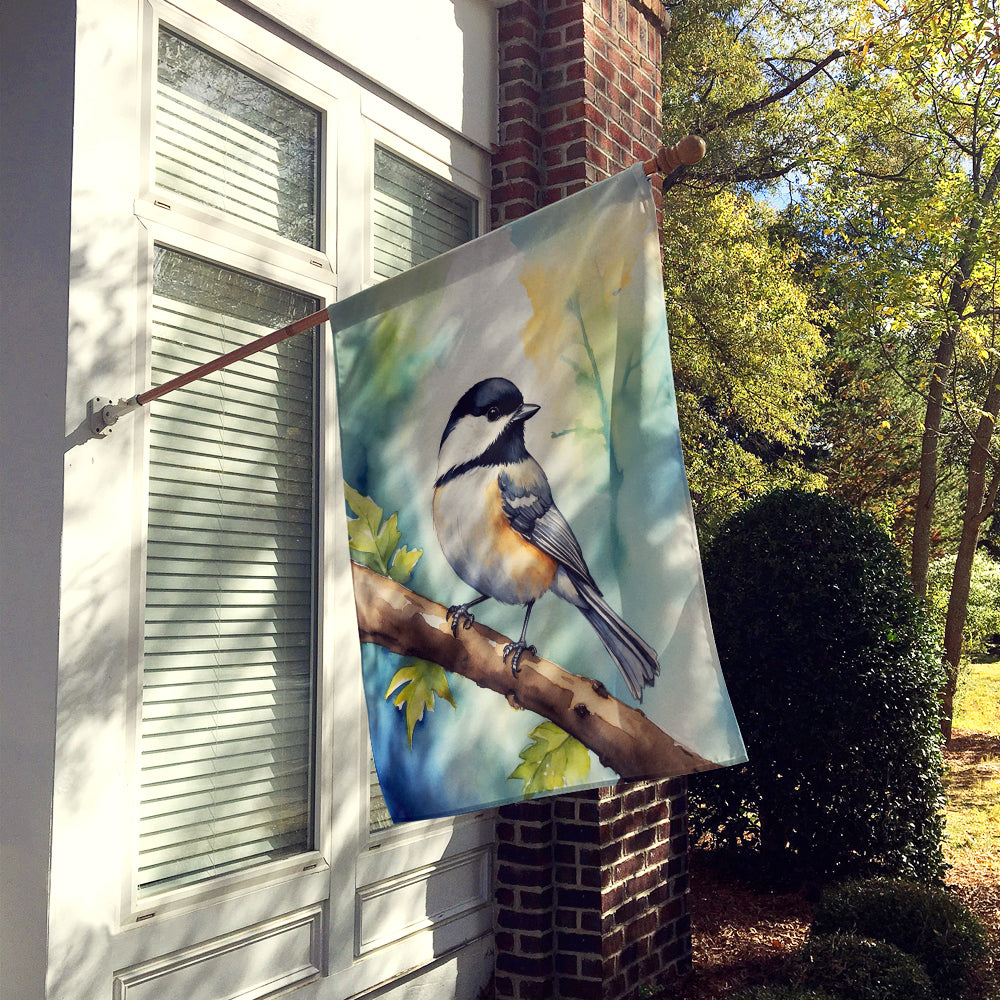 Massachusetts Blackcapped Chickadee House Flag