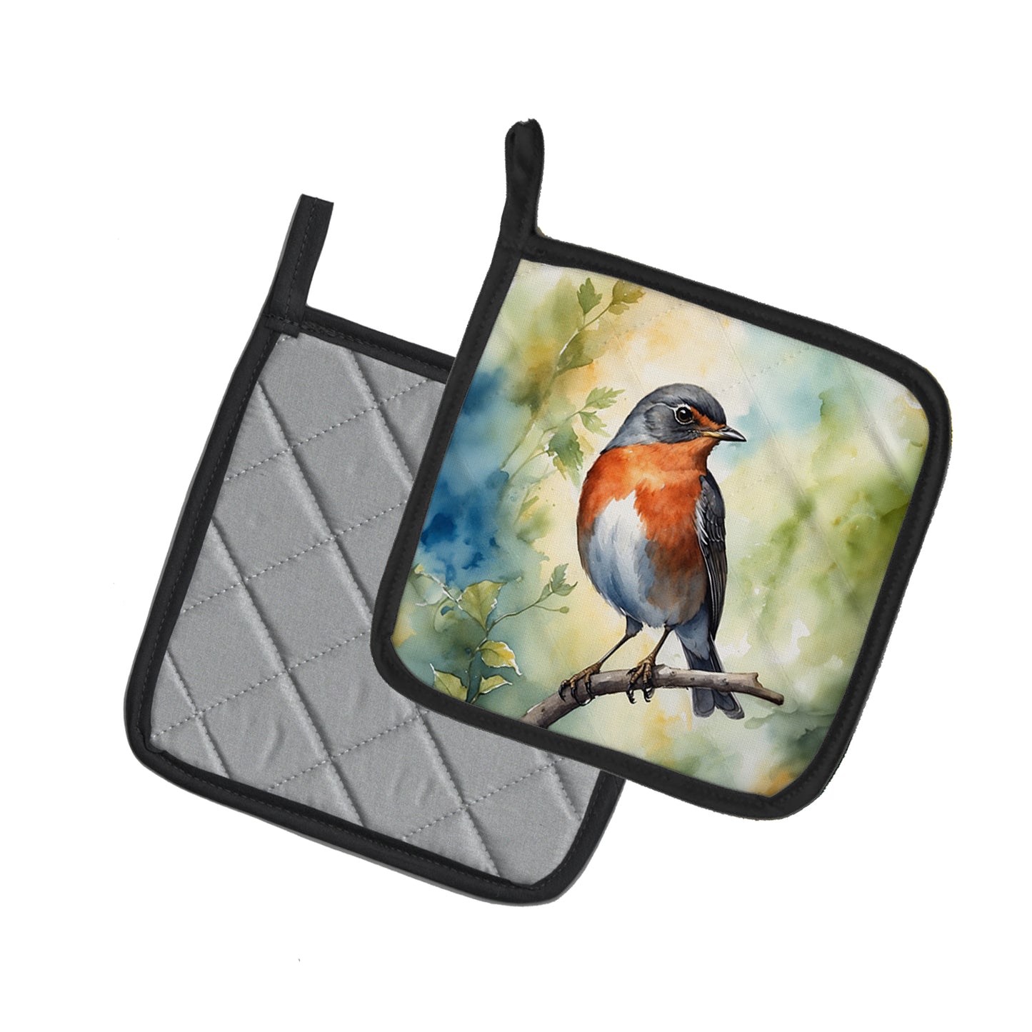 Michigan American Robin Pair of Pot Holders