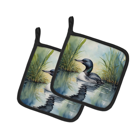 Buy this Minnesota Common Loon Pair of Pot Holders