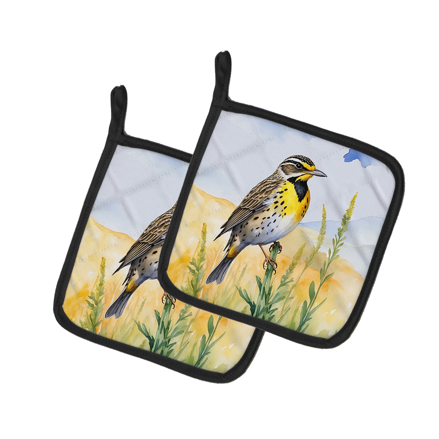 Buy this Nebraska Western Meadowlark Pair of Pot Holders