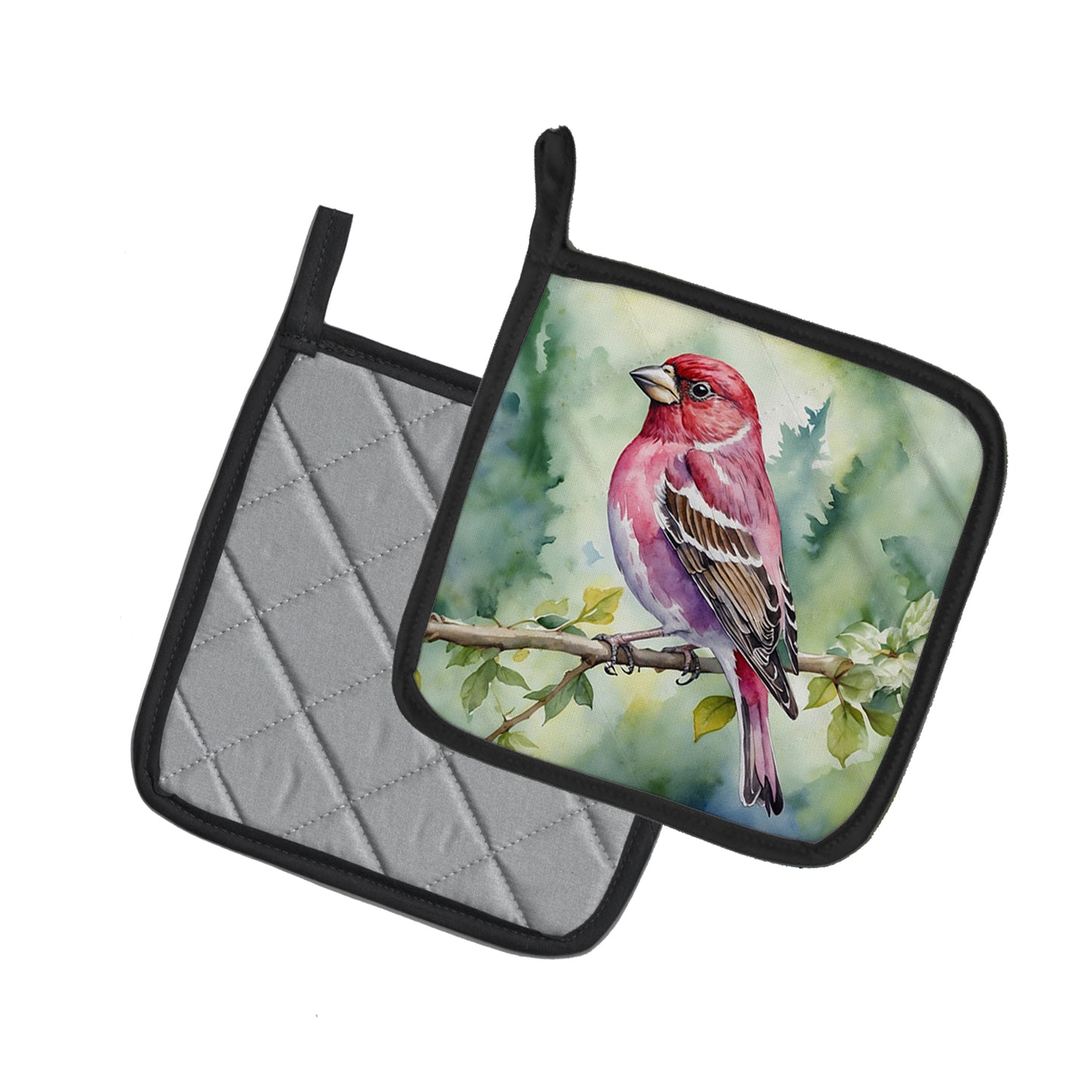 New Hampshire Purple Finch Pair of Pot Holders