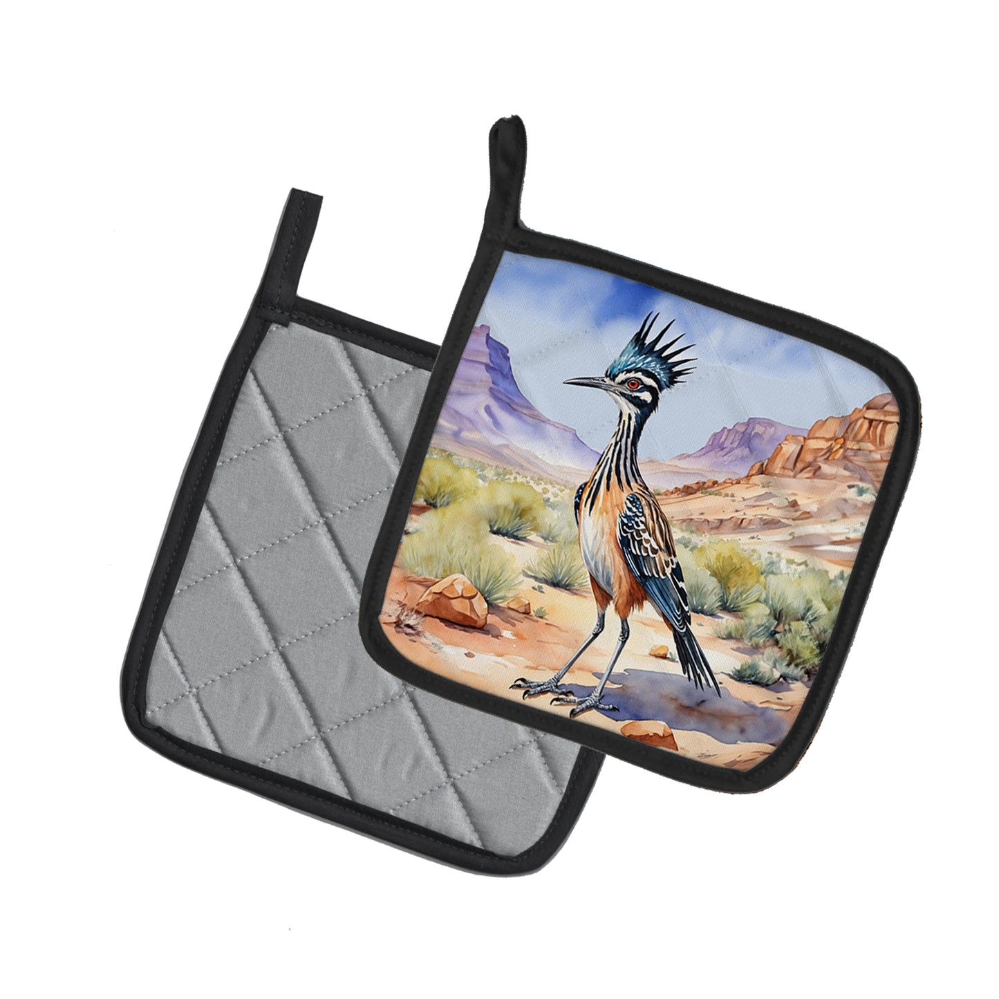 New Mexico Greater Roadrunner Pair of Pot Holders