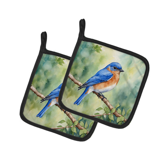 Buy this New York Eastern Bluebird Pair of Pot Holders