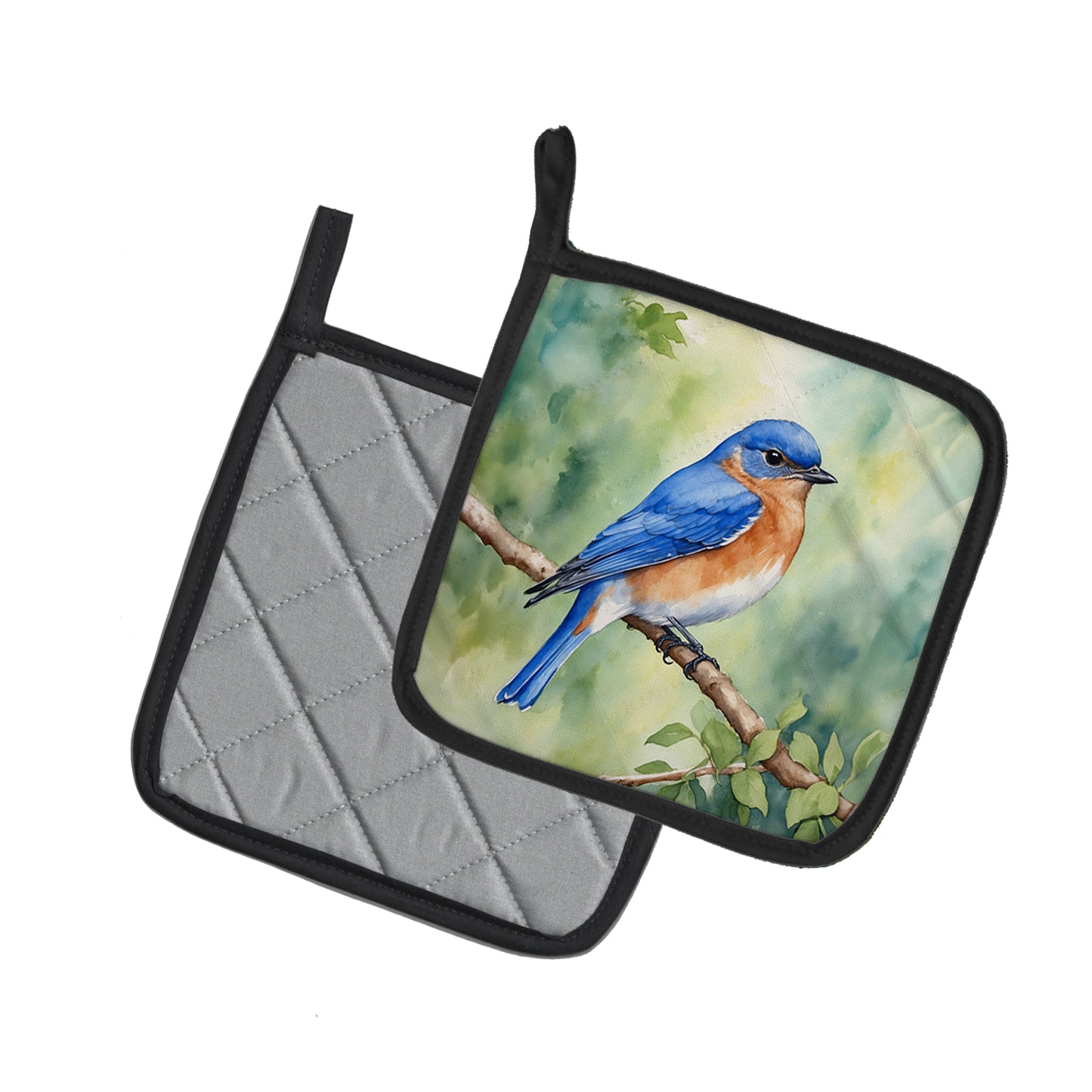 New York Eastern Bluebird Pair of Pot Holders