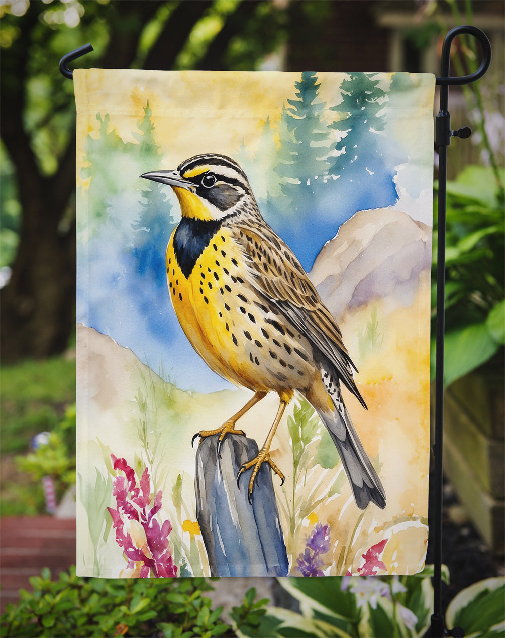 Oregon Western Meadowlark Garden Flag