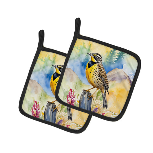 Buy this Oregon Western Meadowlark Pair of Pot Holders