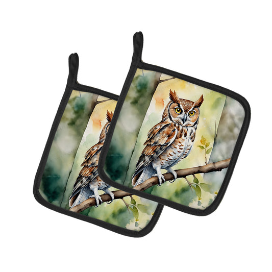 Buy this Eastern Screech Owl Pair of Pot Holders