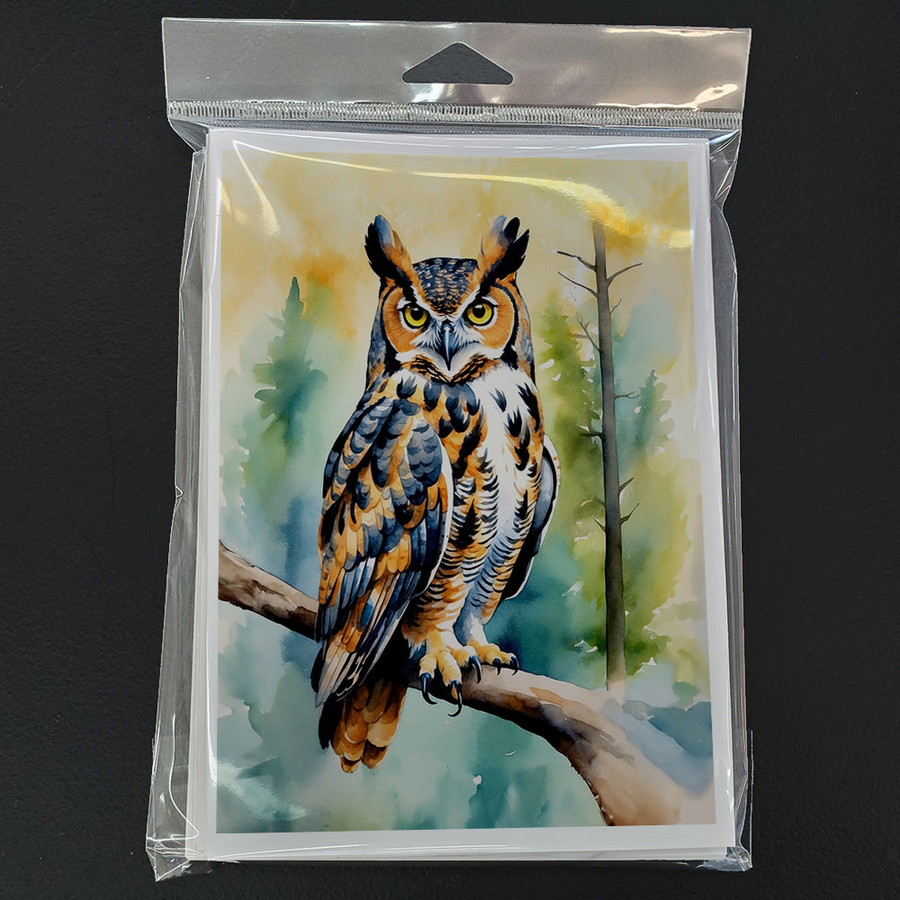 Great Horned Owl Greeting Cards Pack of 8