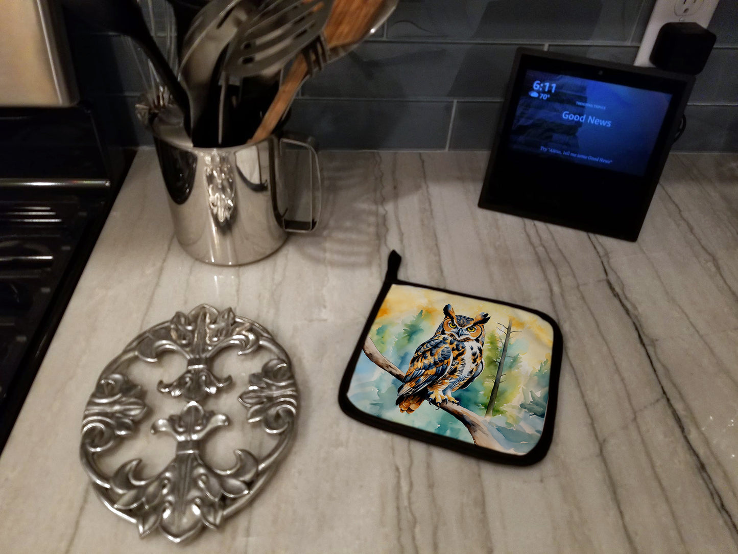 Great Horned Owl Pair of Pot Holders