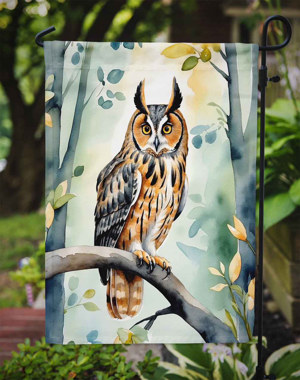 LongEared Owl Garden Flag