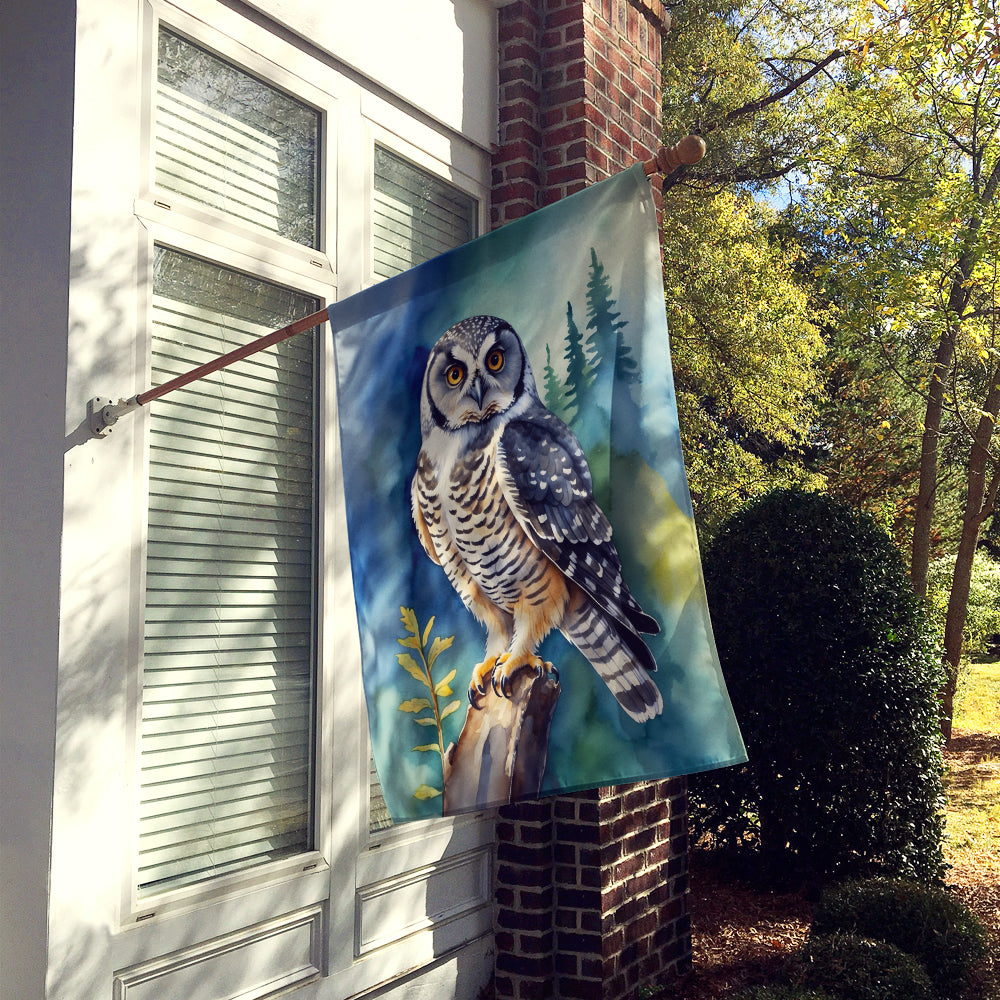 Northern Hawk Owl House Flag