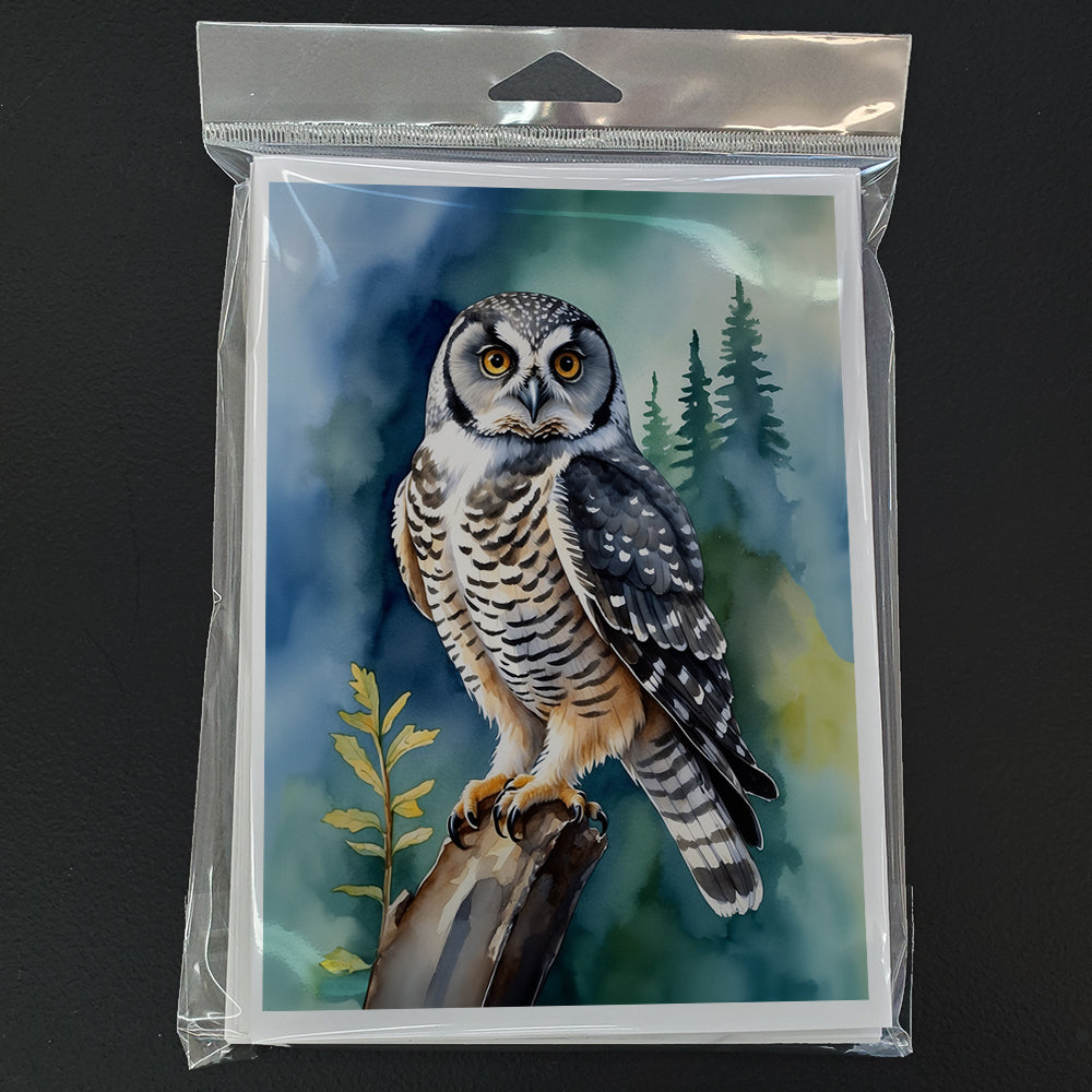 Northern Hawk Owl Greeting Cards Pack of 8