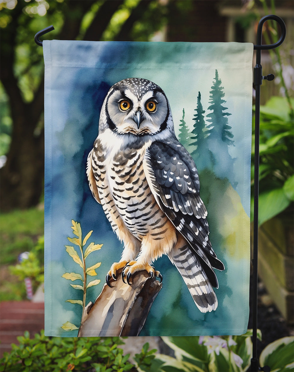 Northern Hawk Owl Garden Flag