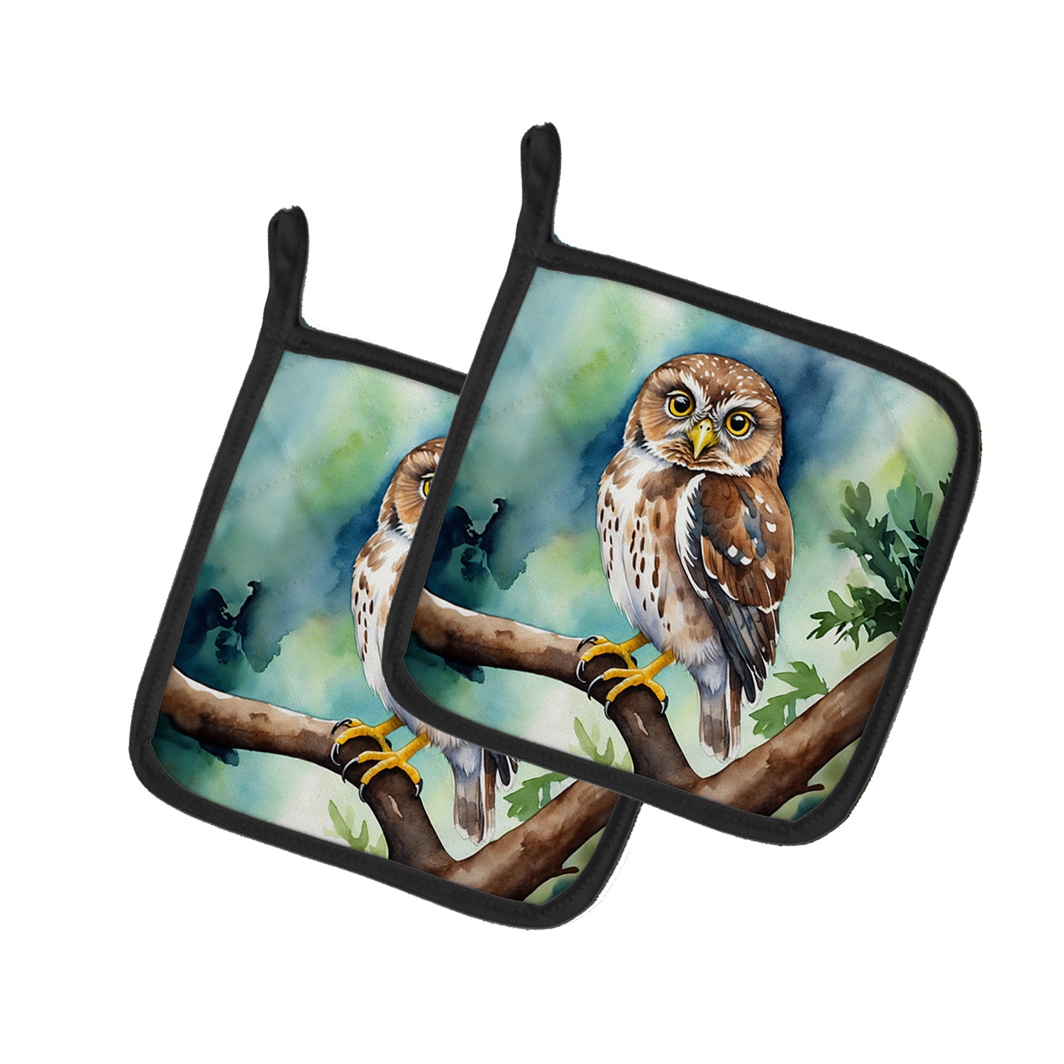 Buy this Northern Pygmy Owl Pair of Pot Holders