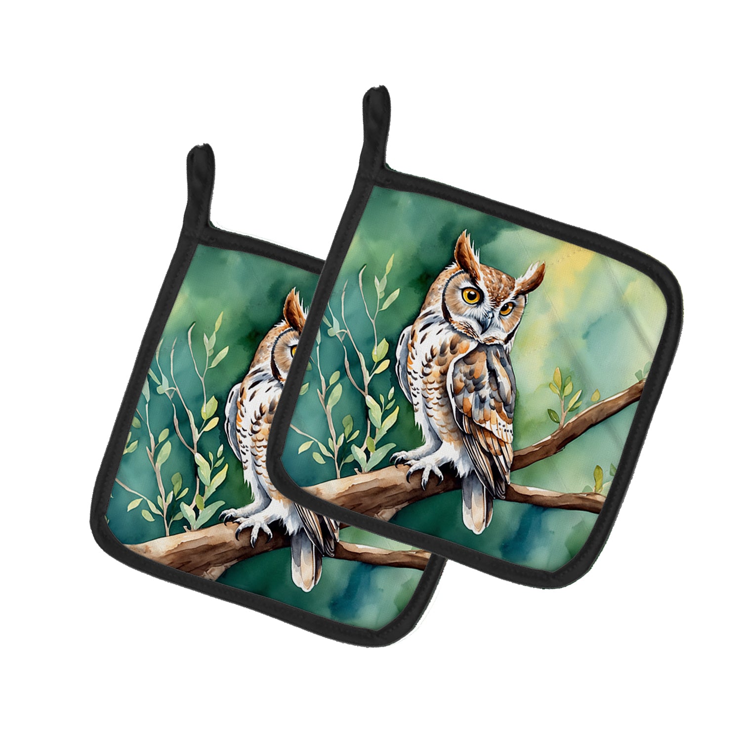 Buy this Western Screech Owl Pair of Pot Holders