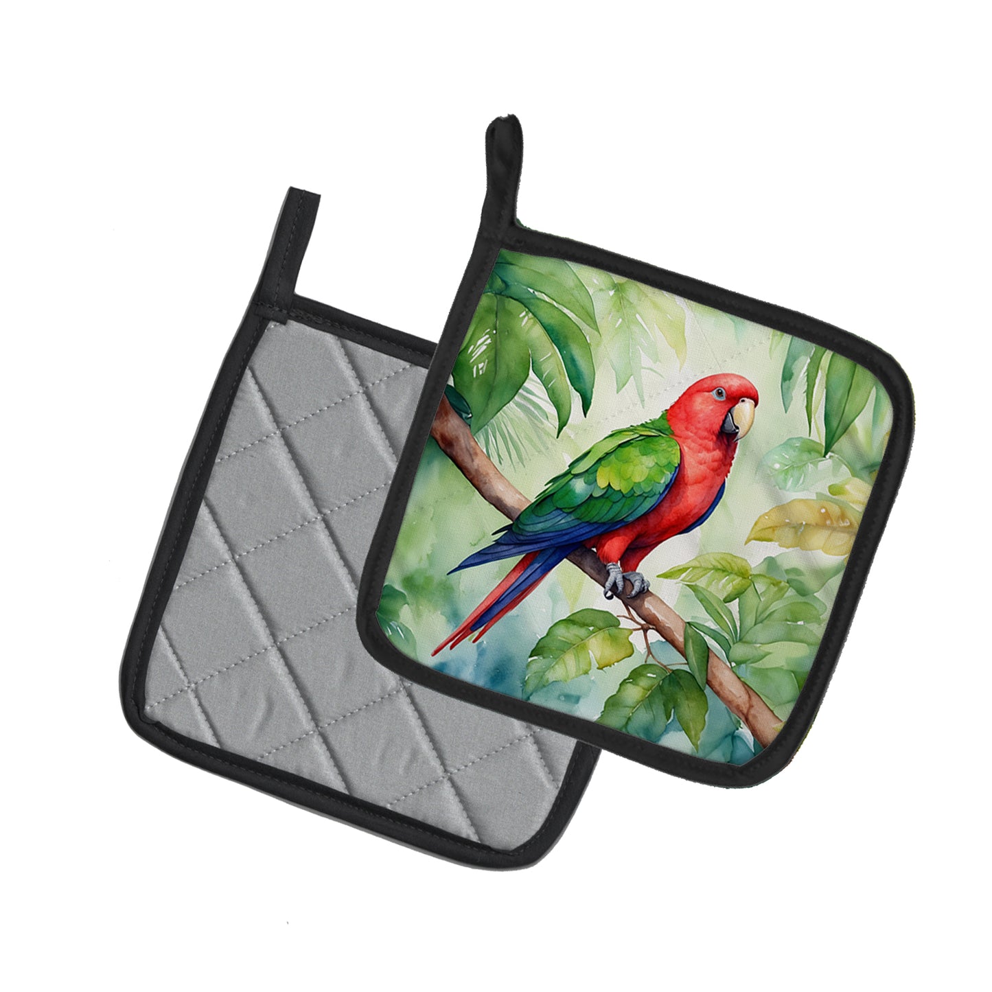 Eclectus Parrot Pair of Pot Holders