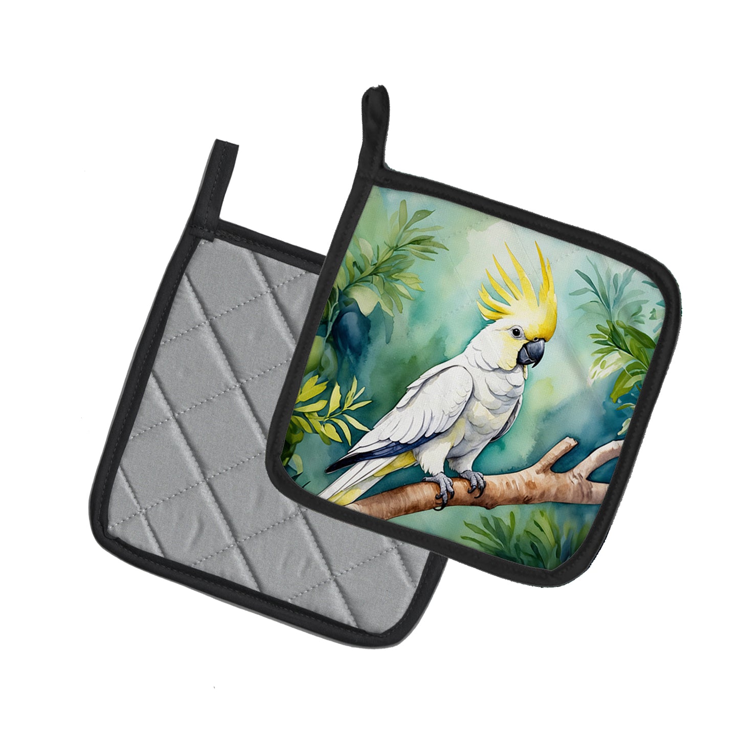 Sulphurcrested Cockatoo Pair of Pot Holders