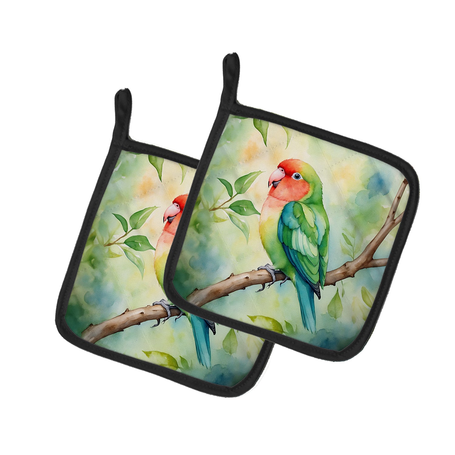 Buy this Peachfaced Lovebird Pair of Pot Holders