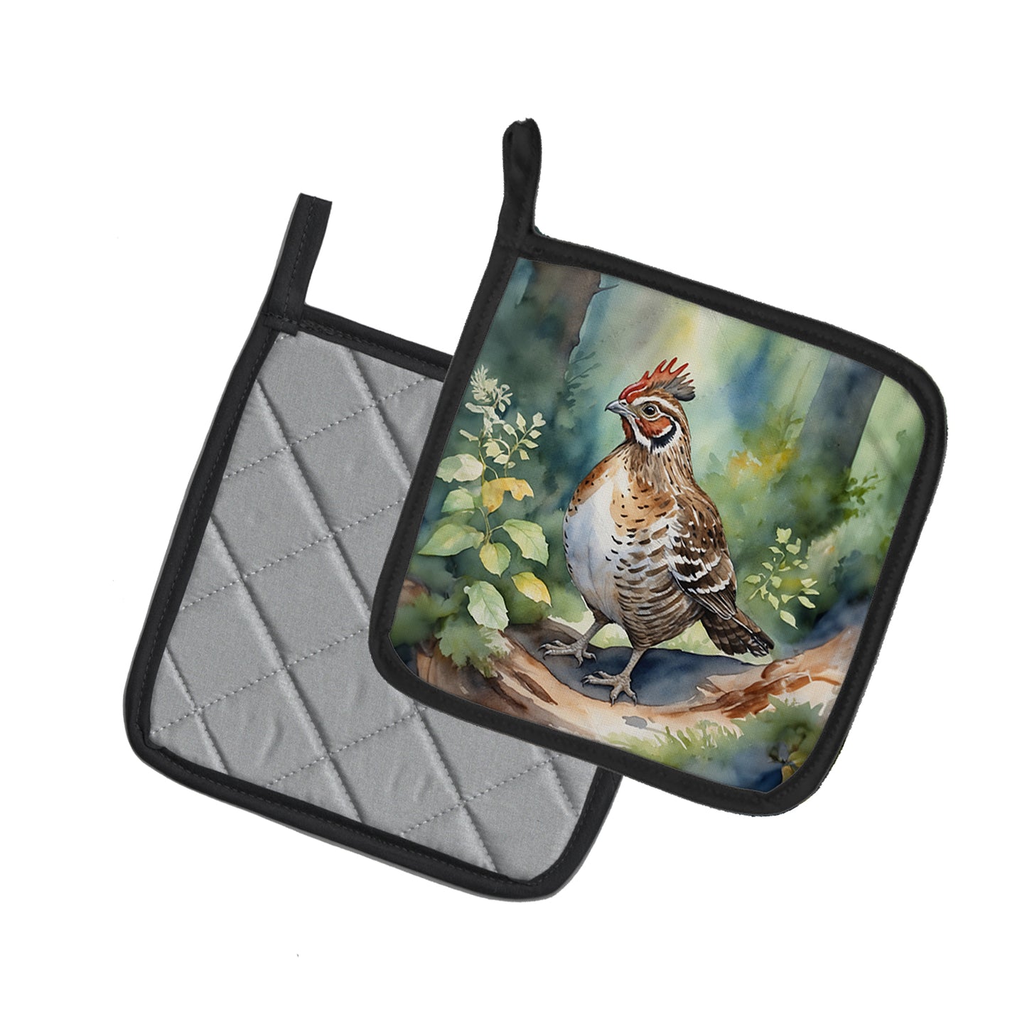 Pennsylvania Ruffed Grouse Pair of Pot Holders