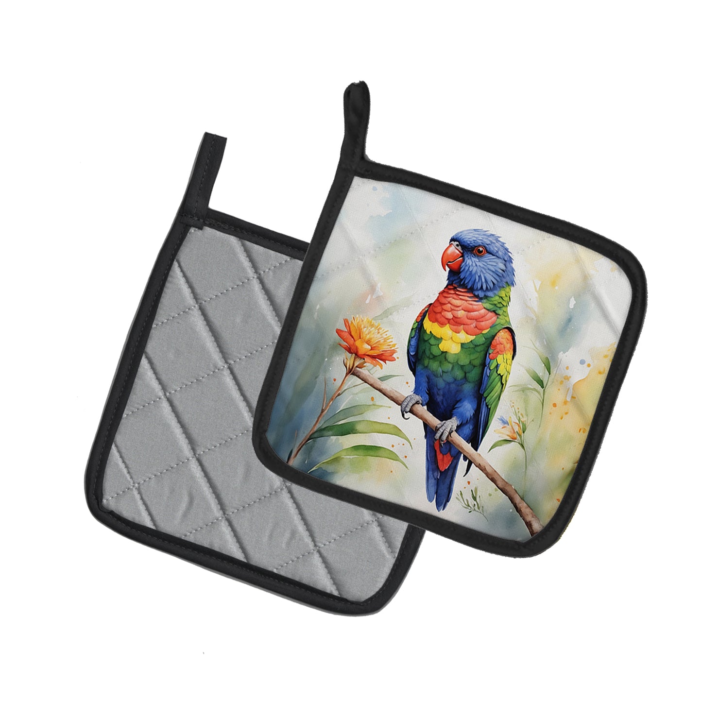 Rainbow Lorikeet Pair of Pot Holders