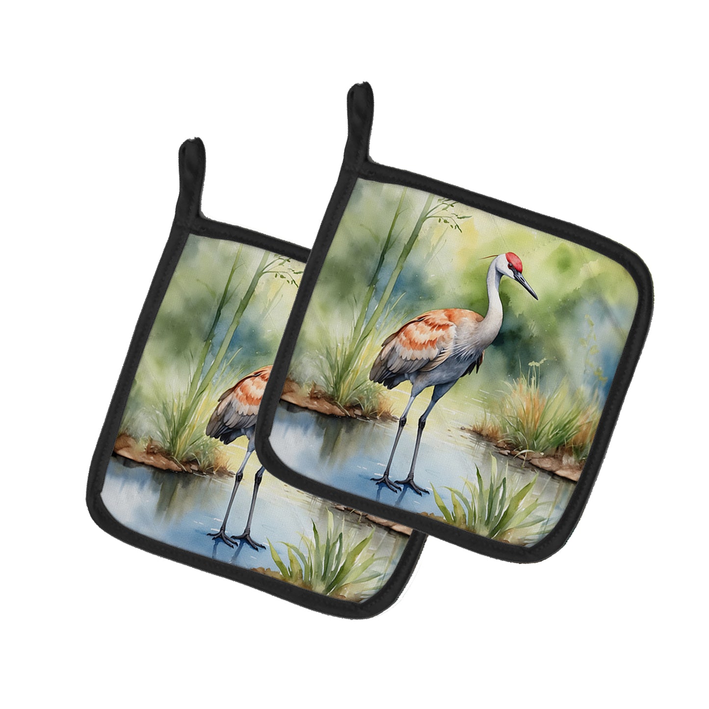 Buy this Sandhill Crane Pair of Pot Holders