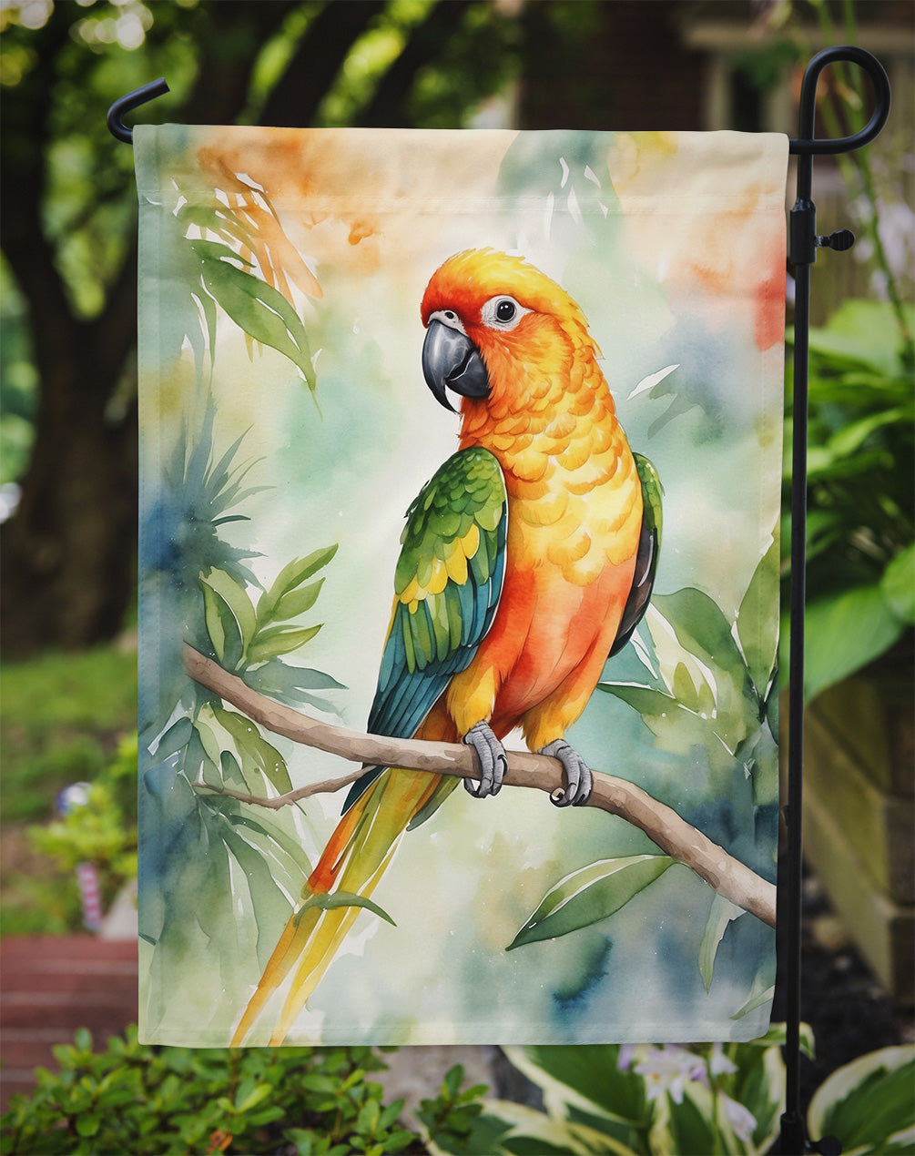 Sun Conure Garden Flag