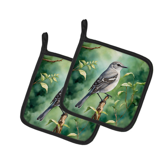 Buy this Tennessee Northern Mockingbird Pair of Pot Holders