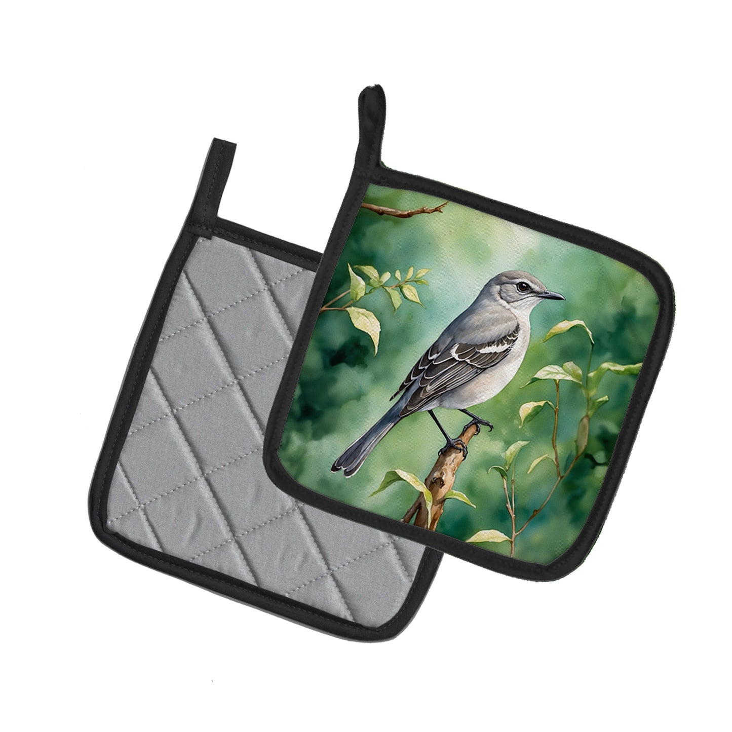 Tennessee Northern Mockingbird Pair of Pot Holders