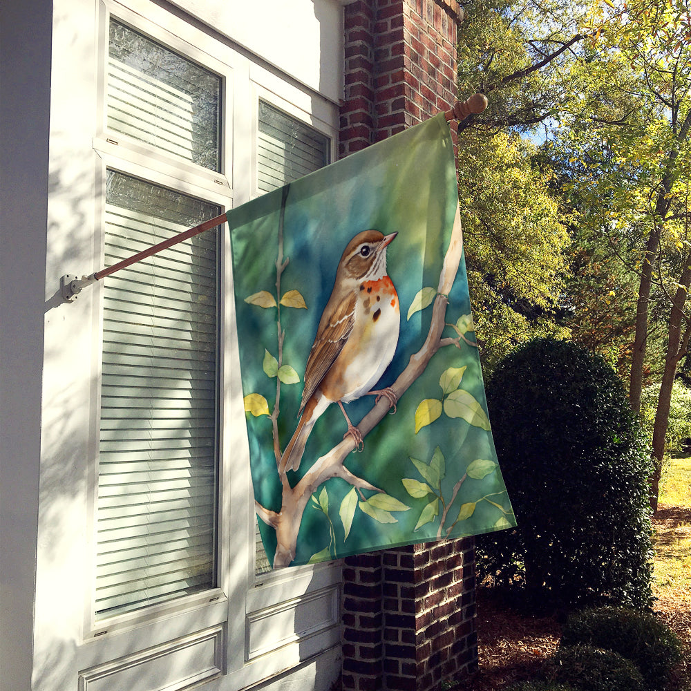 Vermont Hermit Thrush House Flag