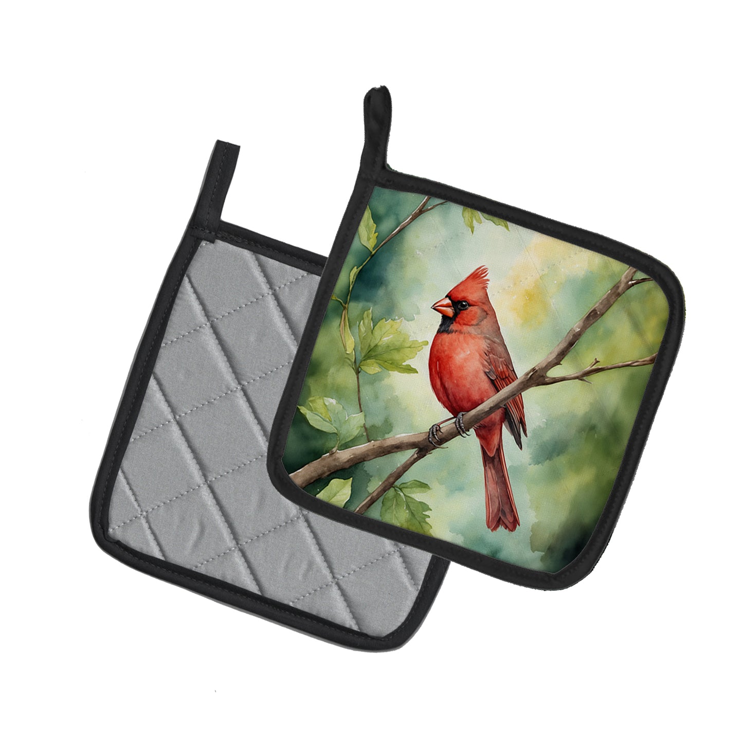 West Virginia Northern CardInal Pair of Pot Holders