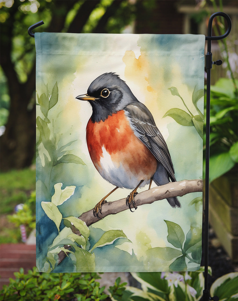 Wisconsin American Robin Garden Flag