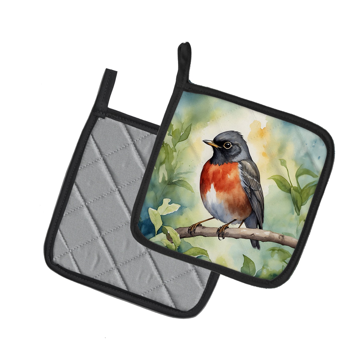 Wisconsin American Robin Pair of Pot Holders