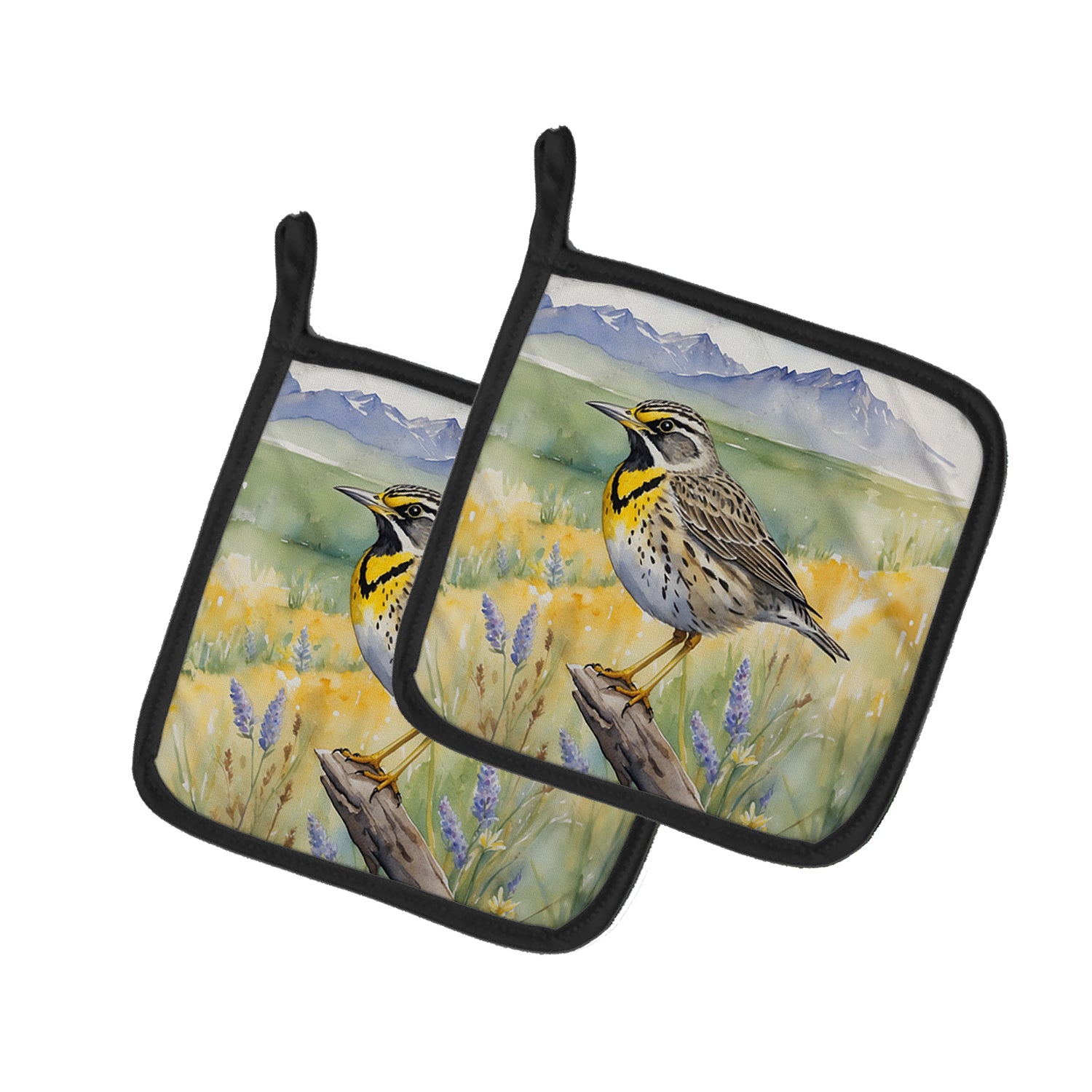 Buy this Wyoming Western Meadowlark Pair of Pot Holders