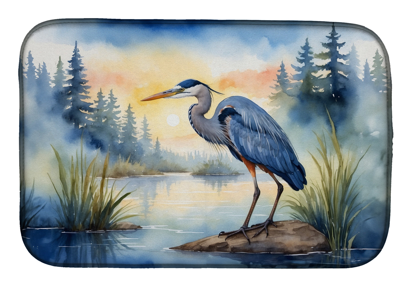 Buy this Blue Heron Emerging as the day fades Dish Drying Mat